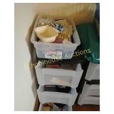 3 drawer and top box with contents