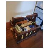 Awesome vintage magazine rack with contents