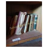 Shelf of vintage books