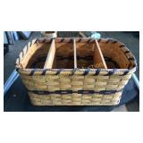 Large Amish made basket with 3 wood dividers.