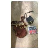 Frontiersman leather pouch, Marine flag, &