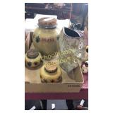 4 pieces pottery. All unmarked