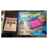 Old toy lot. Taco Magic Copier & Monopoly no