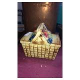 Picnic basket cookie jar, old unmarked