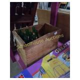 Wood box with 7up bottles