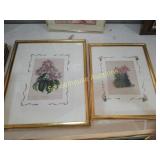 Pair of cactus and flower prints