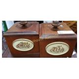 Set of 4 wooden canisters