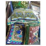 Group of 4 nice pillows Bonus walmart basket