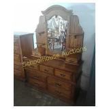 Dresser with mirror approx 52" widev& 6ft tall