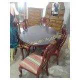 Table & 6 chairs Plus 18" leaf (48" x65) all