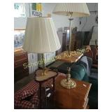 2 floor lamps 4 & 4.5ft tall wood & brass (2