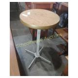 Adjustable Height 16" round side table 25" tall