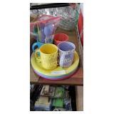 20 piece plastic dishes, setting for 4. No bowls