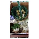 Assorted glass and statues