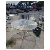 Metal with glass top patio table