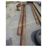 All wood. Rough cut long boards and some awesome