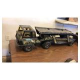 Tonka car carrier. This is big! Metal frame.