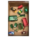 Flat of assorted farm toys. Ertl, Buddy L, hot