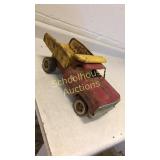 Tonka red truck with yellow dump bed