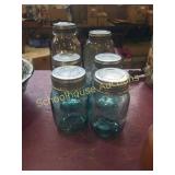 Group if 6 glass jars with lids