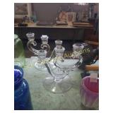 Glass candle holders