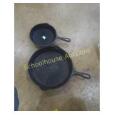 Pair of cast iron skillets. Large #10 is griswold