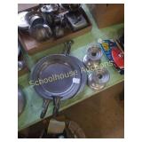 2 pairs of pewter candle holders