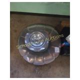 Pewter pedestal and dish