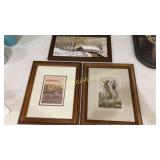 3 artwork. 10"x18" covered bridge Painting signed