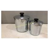 2 Everedy canisters, marked sugar & tea