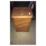 Nice wooden laundry hamper or trash bin. Roughly
