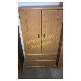 Wardrobe 2 door, 2 shelves,  2 drawers.
Stands