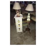 Par of cute tables and birdhouse lamps