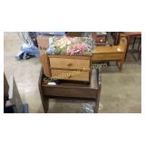 Small stool and sewing helper on wheels