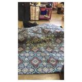 Blue and red rug. Approximately 6