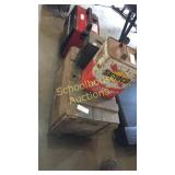 Mini ammo box old oil tin and beer crate.