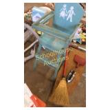 Little vintage high chair, broom with dust pan,