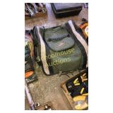 Soft sides tackle box with assorted tackle