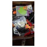 Box of assorted halloween items