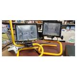 2 work lights NEED NEW BULBS. No broken glass