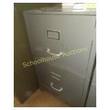 2 drawer metal file cabinet 18" x 16" x 30" non