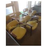 6 mid century modern vinyl and wood chairs