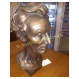 Bronze look Lincoln Bust has two chips Replica of