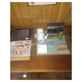 Large lot misc office items and desk ensamble and