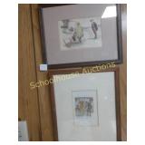 Comic pictures professionally matted and framed