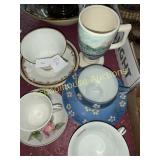 Group of decorative tea cups noritakie made in