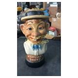 Mortimer Snerd Ceramic  decanter Marked