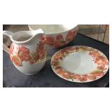 Ceramic Fall bowl, platter and pitcher