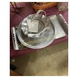 Aluminum serving trays and coasters