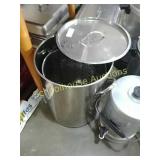 Largec stainless pot with inset & lid